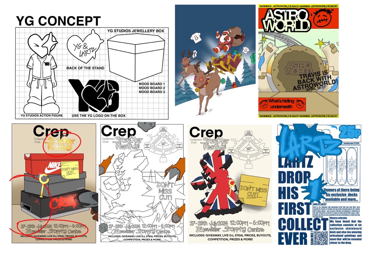 YG concept references and campaign development board
