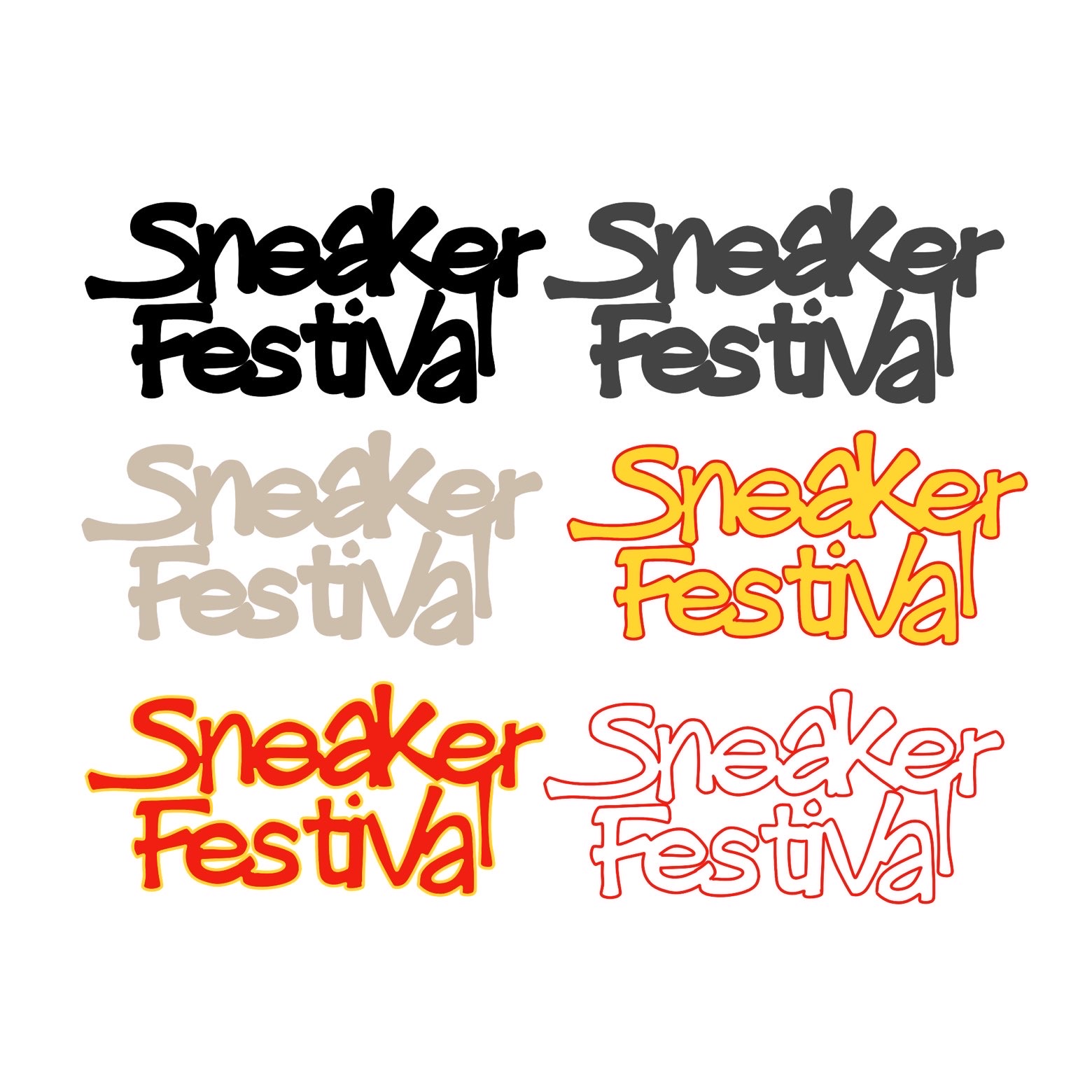 Sneaker Festival lettering variations