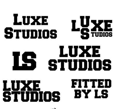 Isolated Luxe Studios garment sketches and lettering studies